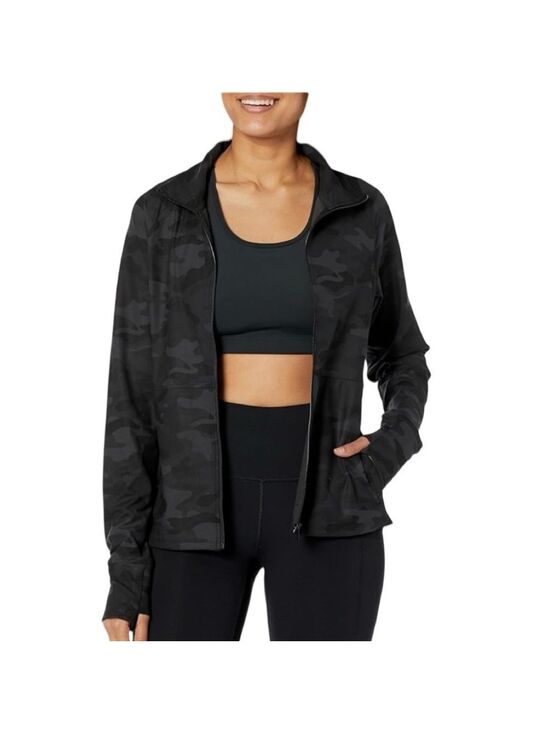 Jockey Jackets & Blazers - Jockey Full Zip Active Yoga Jacket Camo Black NWT Size S